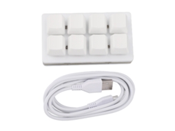 Teclado Mecânico Mini 8 Teclas com Interruptor Azul Hot Swappable para Atalhos de Copiar e Colar | S/MARCA
