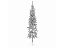 Vidaxl Meia Árvore De Natal Fina Com Suporte 120 Cm Prateado
