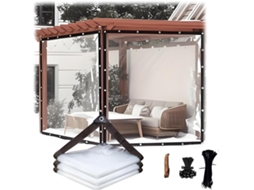 Clear Waterproof Tarp, Torneiras plásticas pesadas personalizáveis, Vinyl Transparent Tarpaulin With Grommets, Outdoor Small