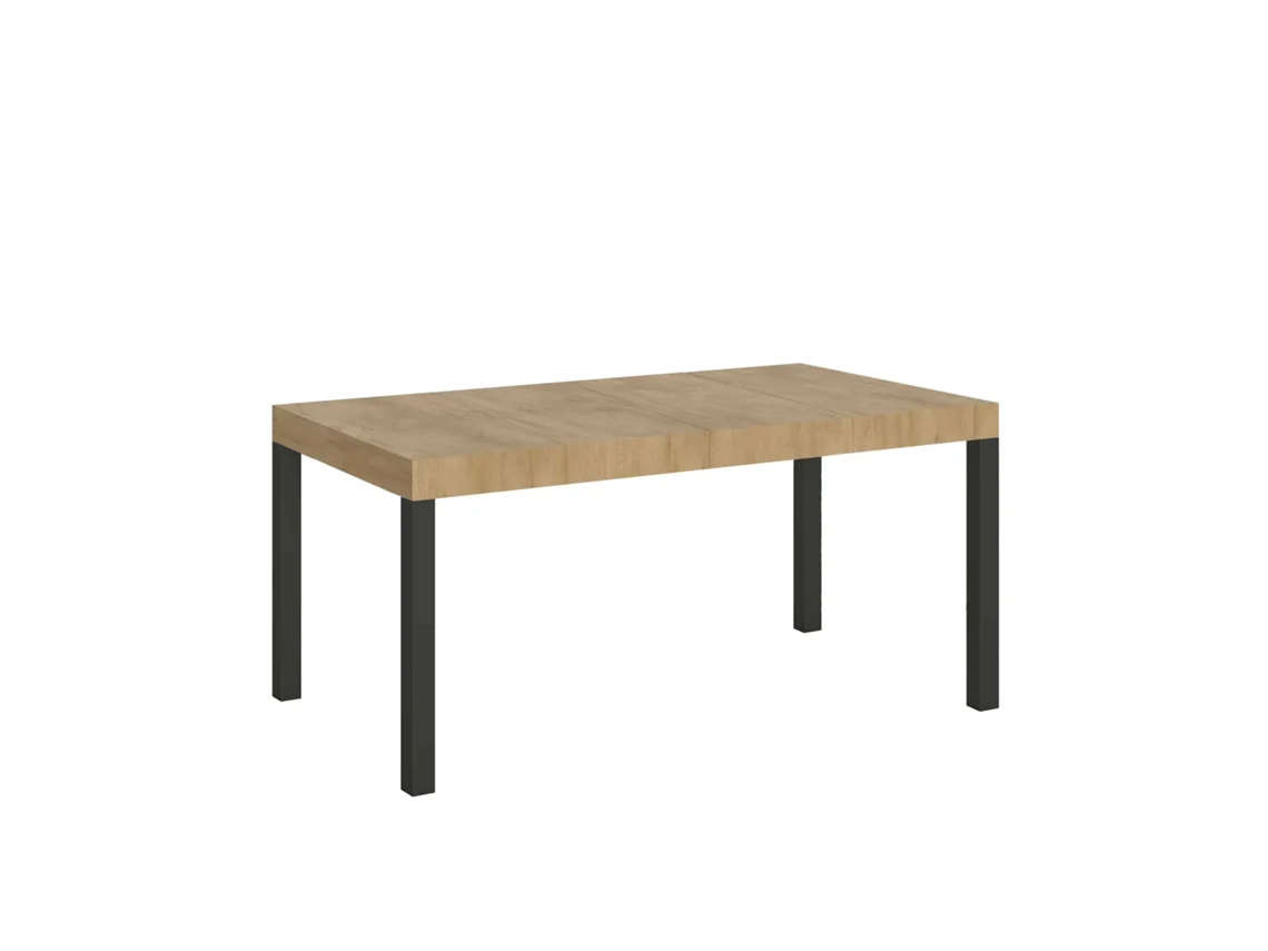 Mesa de Jantar Extensível 90X140/244 Cm Everyday Premium Carvalho Natural Quadro Antracite ITAMOBY