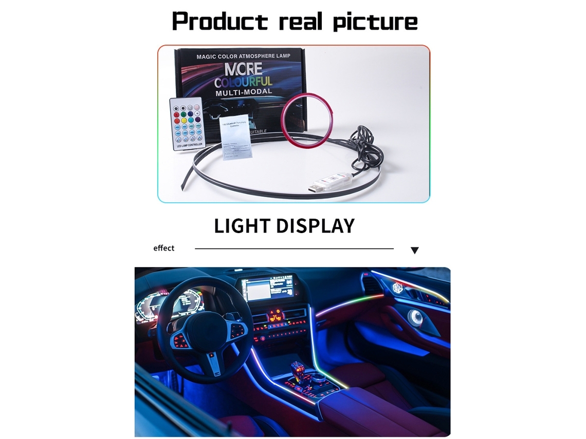 Interior Smart Car Led Light App Control 210 Modes Usb Decor