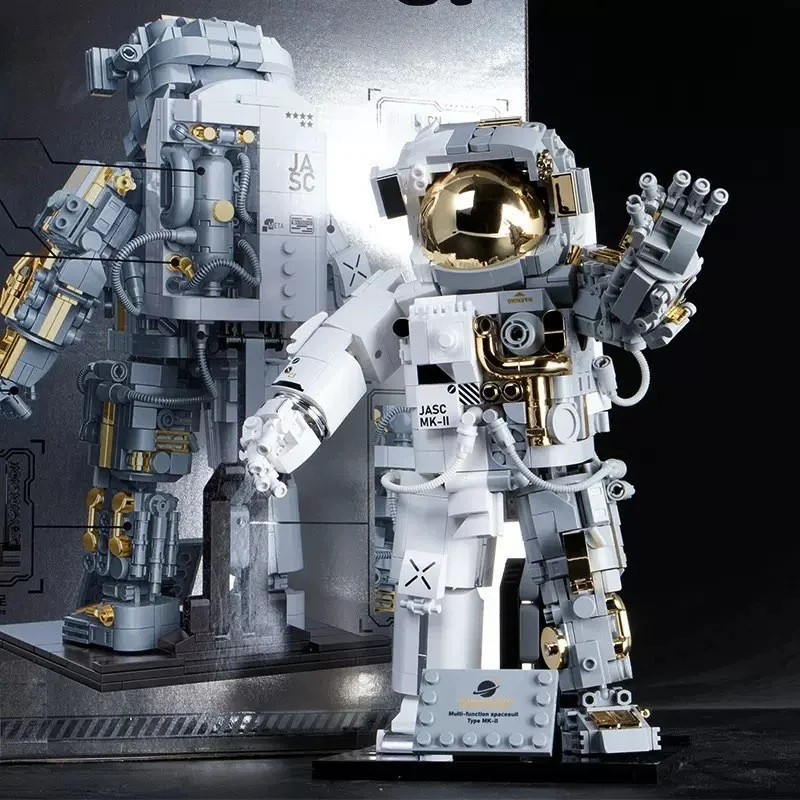 Brinquedo de Blocos de Montar de Astronauta. Conjunto Educativo Stem com Tema Espacial. MDUG (estilo B)