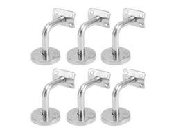Conjunto De 6 Suportes De Corrimão Parede Laxiscreed Em Aço Inoxidável 201 60x60mm