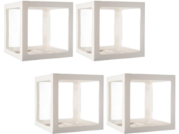 Caixas Decorativas Balões Festas Aniversário Conjunto 4 Peças Pvc Cartão Rígido Caixa Branca Decoração Diy GOKOCO