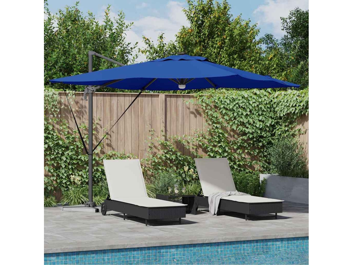 Vidaxl Parasol Roma Azul 286 X 284 X 270 Cm Alumínio E Poliéster