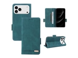 Capa De Couro Para Iphone 17 Pro Com Fecho Magnético