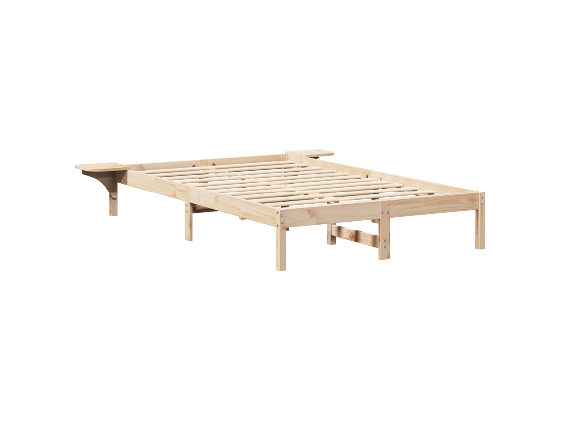 Conjunto 1 Cama Vidaxl Castanho Madeira De Pinho Maciça (140 X 190 Cm)