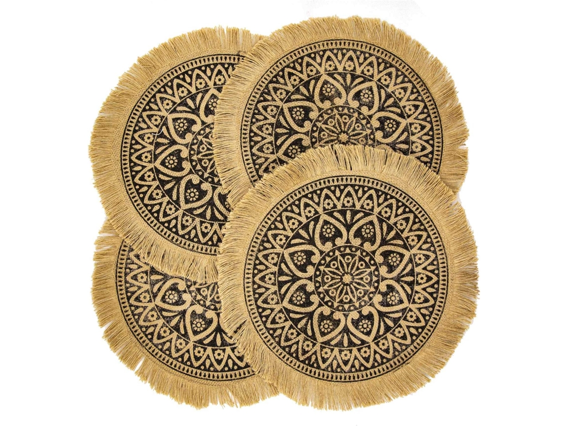 Conjunto de 4 porta copos de tecido trançado para mesa de cozinha AQUAFORGE