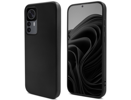 Capa Temperamental Leve Acabamento Fosco para Xiaomi Xiaomi 12T / 12T Pro MOOZY Silicone Líquido Preto