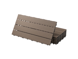 2er P2er Pack Wpc Painel De Chão 60x30 Castanho Escuro