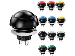 Interruptor De Botão Momentâneo À Prova D'água 12 Mm Spst On/off, 12 Peças, 3a/3v, 5v, 9v, 12v, 24v, 230vac, Redondo, Para Buzina De Carro