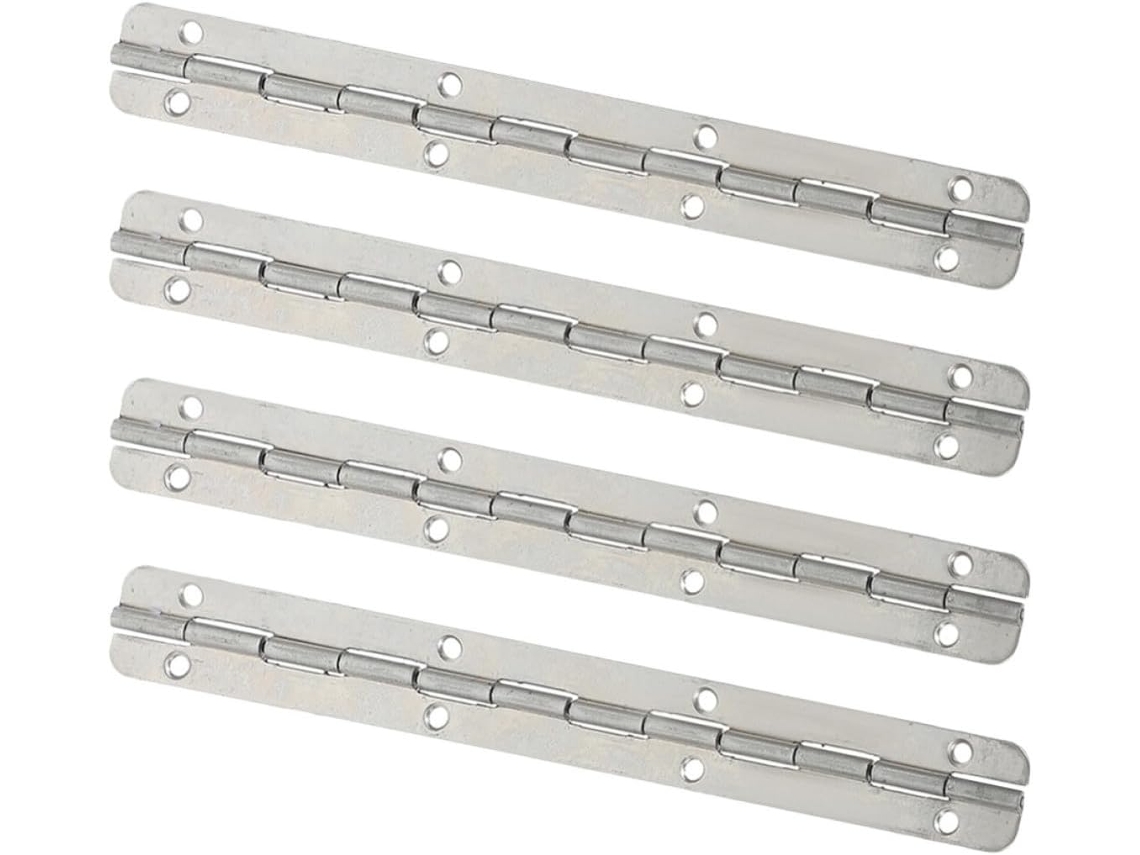 Conjunto De 4 Dobradiças Piano Reforçadas Em Aço Inoxidável Polido, Pequenas, Para Caixas De Joias E Trabalhos Em