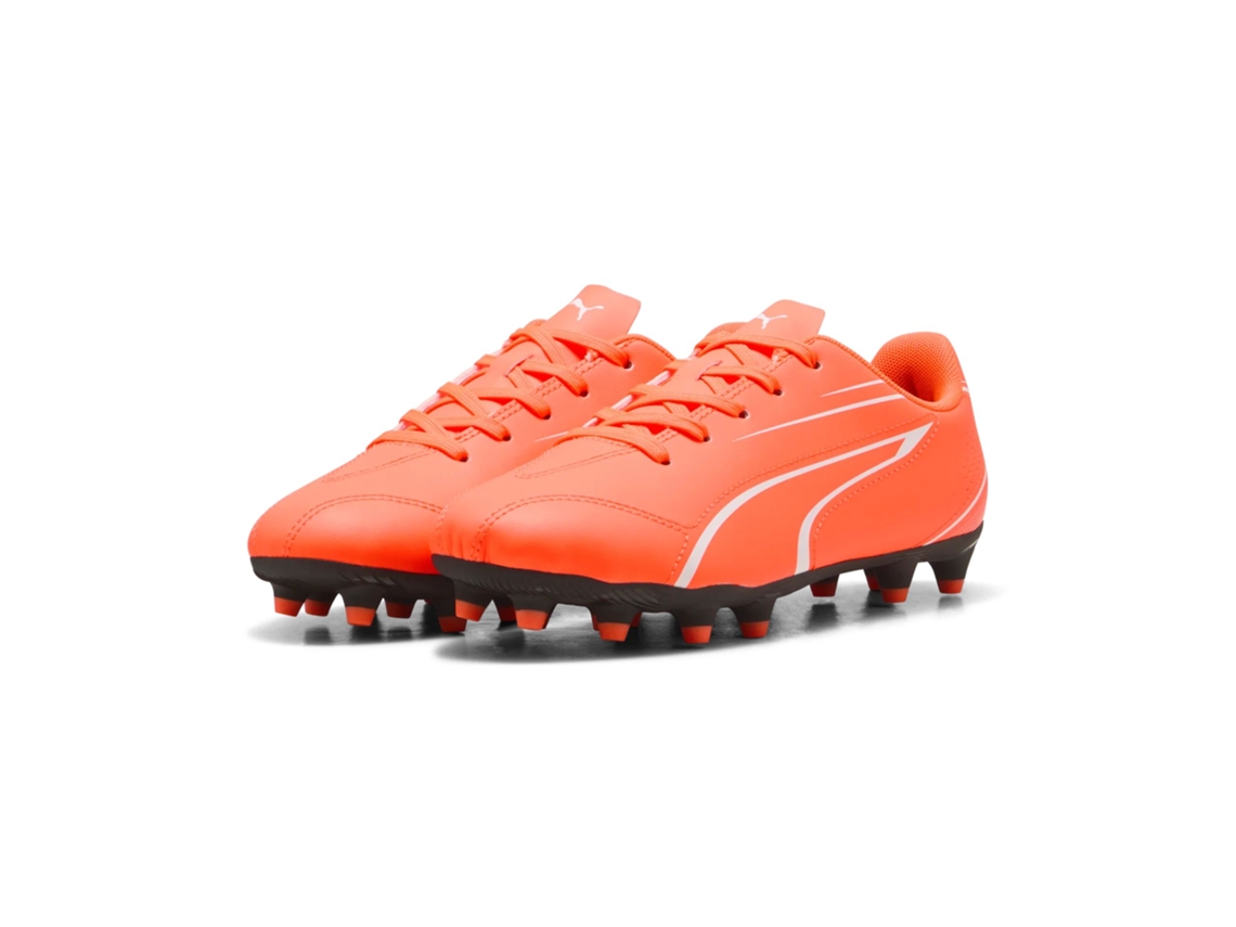 Chuteiras Puma Vitória Fg/ag Infantil, Vermelhas/pretas, Para Grama Sintética.