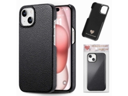 Capa Para Iphone 17 Pro Preta, Simples, Em Couro Com Borda Parcial.