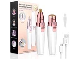 Aparador Elétrico Facial para Sobrancelhas 2 em 1 Portátil Feminino Branco AQUAFORGE