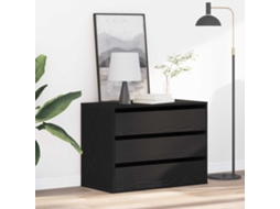 Vidaxl Gabinete De Gavetas 3-gaveta Preto 80 X 41 X 58 Cm