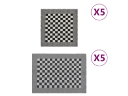 Vidaxl Conjunto De Panos De Cozinha 10 Pcs Algodão Preto E Branco
