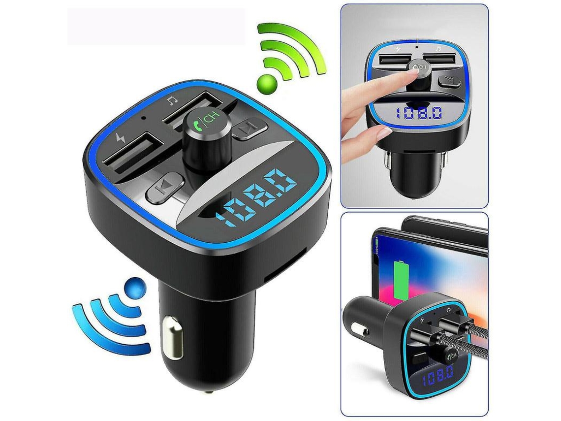 Transmissor Fm Bluetooth Yizhood T25 Dual Usb Navegação Preto