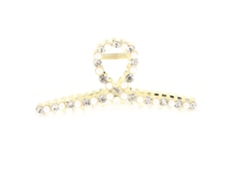 Prendedor De Cabelo Claw De Pérola Artificial Com Strass Metal Antiderrapante Acessório Decorativo Para Cabelo