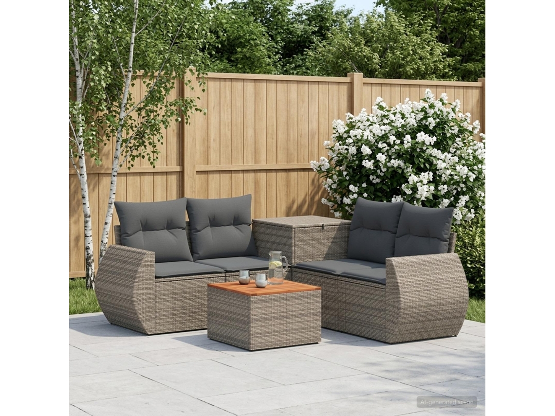 Vidaxl Conjunto De Sofás 6 Unid. Cinza E Cinza Escuro