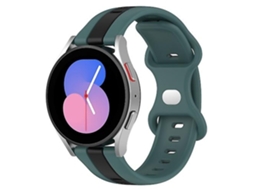 Pulseira De Relógio Lurelia Para Garmin Forerunner 645 Music 20 Mm Borboleta Buckle Em Silicone Bicolor Verde Preto