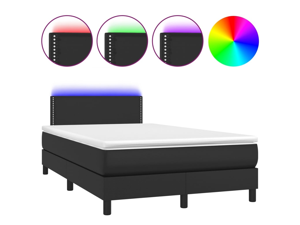 Box Spring Bed, Box Spring Beds Vidaxl Preto Couro Artificial (120 X 200 Cm)