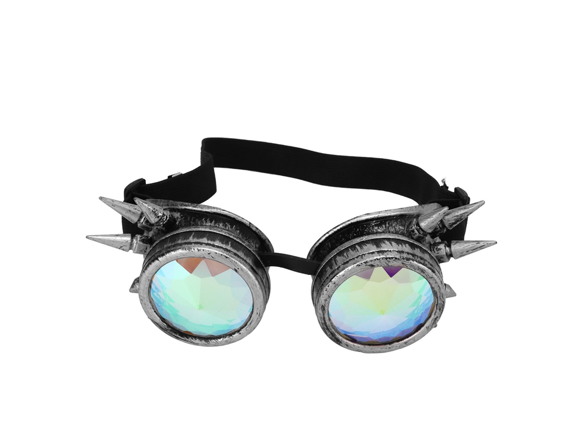 Óculos Laxiscreed Kaleidoscope Halloween Rainbow Prata Para Festas E Eventos Festivos