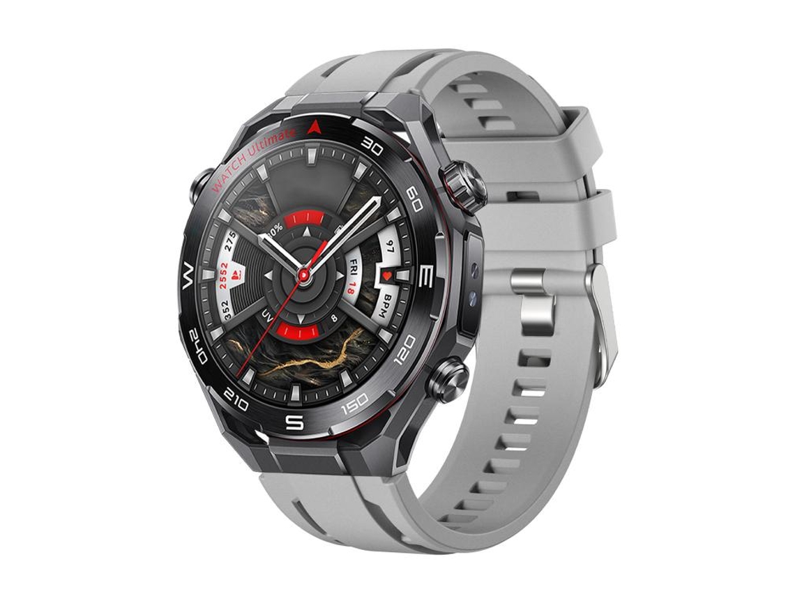 Bracelete Para Huawei Watch Ultimate 2 - Silicone Cor Única - Fivela De Pino Prateada Cinza