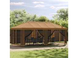 Vidaxl Gazebo Com Paredes Laterais 6 X 3 M Bege Poliéster E Aço