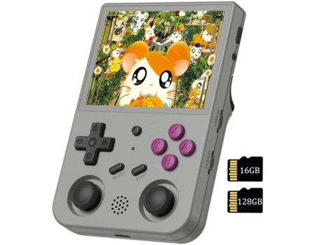 Consolas de Jogos SZSMART Rg353V 10000 Jogos 3 5 Polegadas Android 11 e Linux System Wifi Bluetooth 4.2 144G Incorporado Cinzento