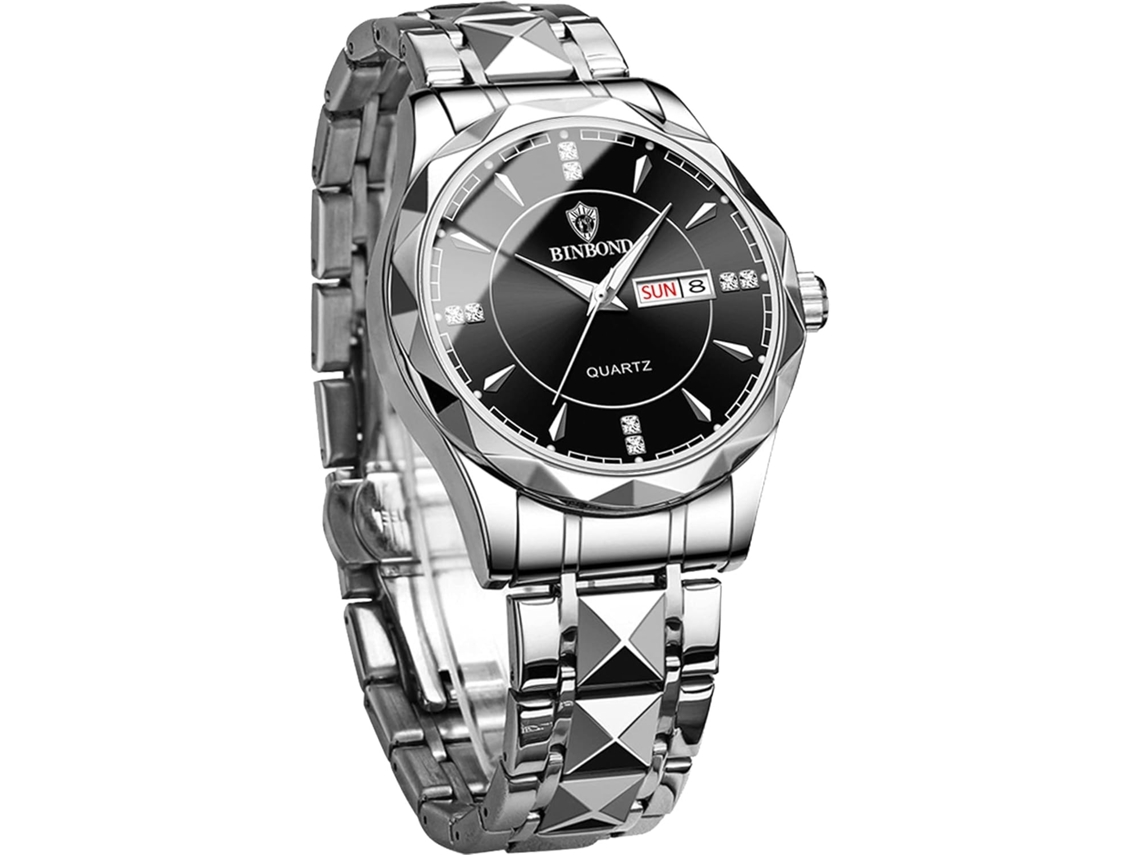 Lurelia Relógio Masculino, Movimento De Quartzo, Analógico, Data/calendário, Luminoso, Detalhes Com Strass, 42 Mm, Resistente À Água 3atm