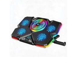 Suporte Cooler Gaming Ajustável Para 12 A 17 Polegadas Computador 5v, 12 Efeitos De Iluminação Rgb Azul