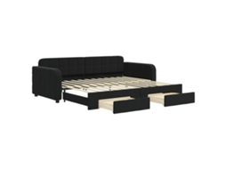 Daybed With Trundle, Daybeds With Trundles Vidaxl Preto Veludo (90 X 200 Cm)