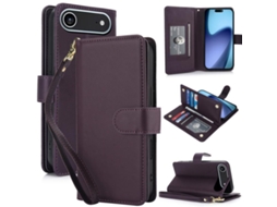 Capa Carteira De Couro Para Iphone Air - Com Rfid - Para Vários Cartões