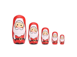 Peças De Bonecas Matrioskas De Madeira Bonitas À Mão Para Natal Conjunto Russo De Decoração Para Casa (papai Noel Pequeno)
