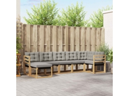 Vidaxl Conjunto De Sofás Para Exterior 7 Pcs Branco E Cinzento-claro