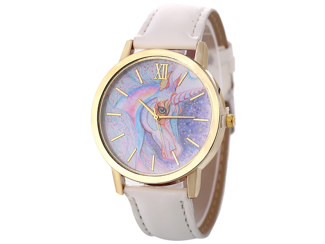 Reloj De Pulsera Analógico De Cuarzo Con Dial Redondo Para Hombre Y Mujer Blanco Zhoulianfa
