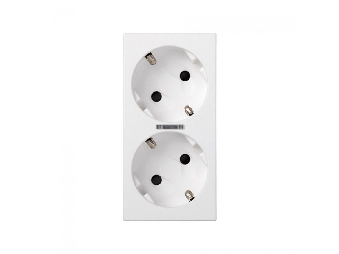 Tampa Dupla Schuko Com Led Simon 50011841 030 (branco)
