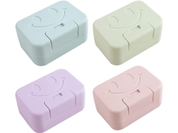 Conjunto 4 Caixas De Sabão De Viagem Pp Banheiro Com Tampa 11×7,5×5 Cm Dureforward