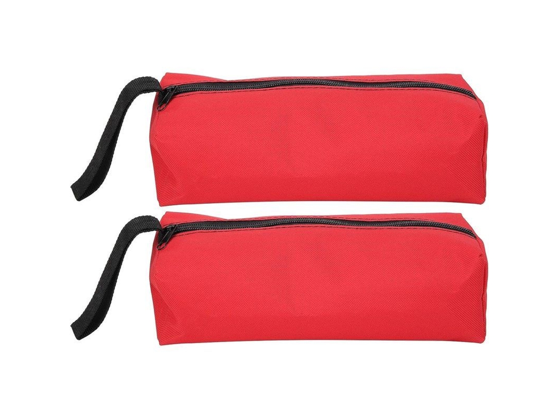 2 Bolsas De Ferramentas Pequeñas Portáteis De Lona Multifuncionais Com Cremalheira (vermelho)