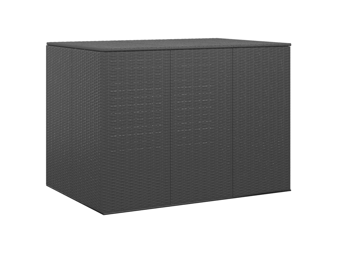 Baú de Armazenamento VIDAXL Preto Rattan e Vime (145x100x103 cm)