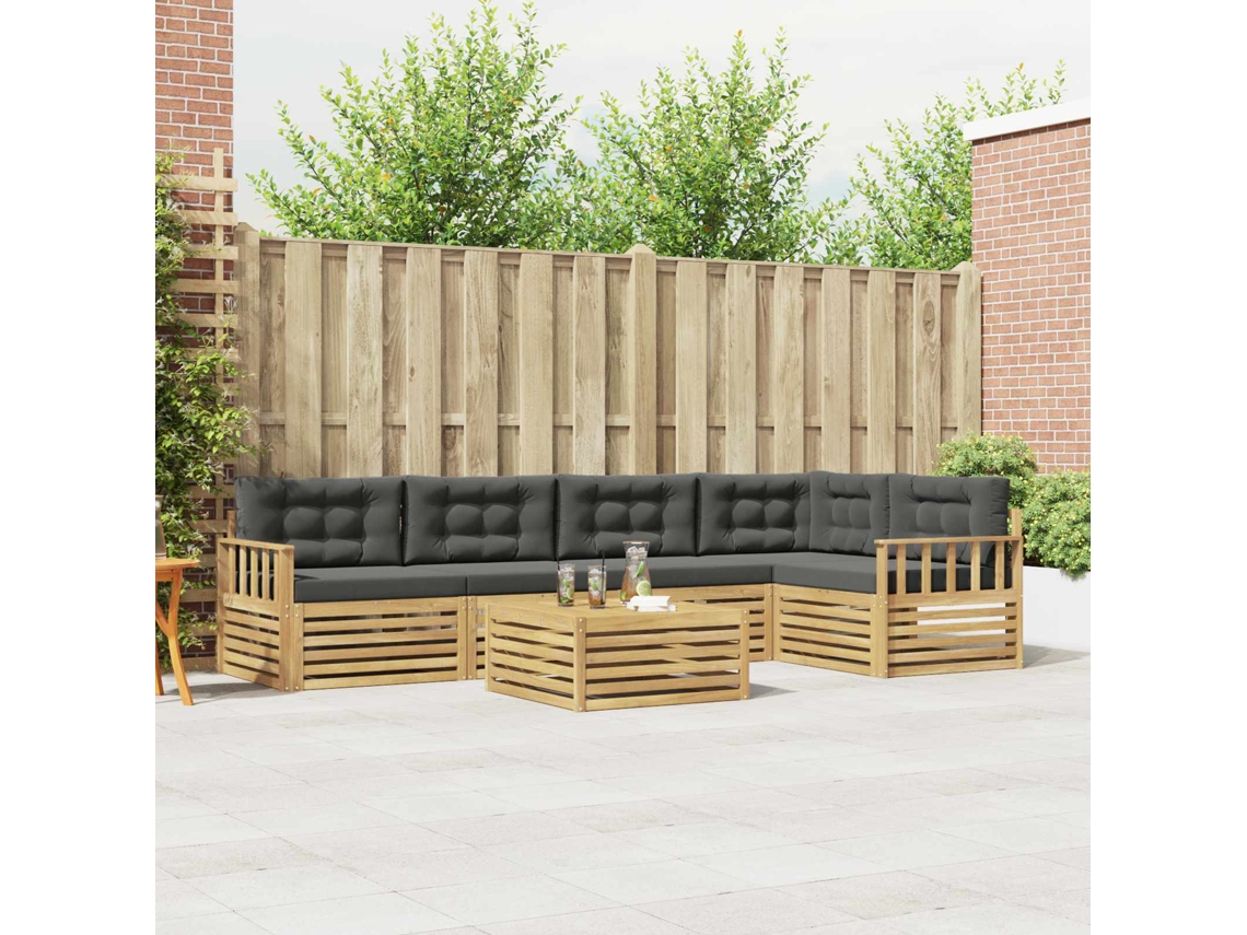 Vidaxl Conjunto De Sofás Para Exterior 6 Unid. Branco E Antracite