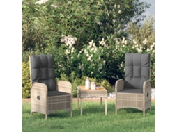 Vidaxl Cadeiras De Exterior 2 Pcs Vime Pe Cinzento