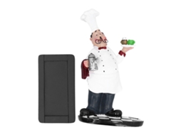 Escultura Em Resina Laxiscreed Mustache Chef Para Decoração, Ornamento E Quadro De Mensagens