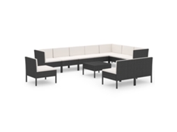 Garden Lounge Set, Garden Lounge Sets Vidaxl Preto Rattan / Vime (n/a)