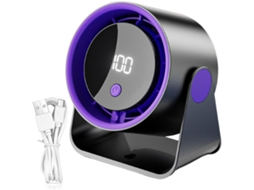 Ventilador De Mesa Usb Com Ângulo Ajustável E Visor Digital.