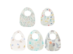 Babador Para Bês Con 5 Peças, Babador Para Recém-ascidos Que Babam, Toalha de Saliva, Pano de Algodão Altamente Absorvente, Cachecol de Enfermagem