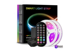 Conjunto de Fita de Led Rgb Inteligente, Controle por Aplicativo Bluetooth e Remoto, Sincronização com Música, Regulável, Led 5050 12v BRILVIBERA