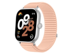 Bracelete Para Redmi Watch 6 / 5 / 4 - Nylon Trançado - Fecho De Velcro Rosa