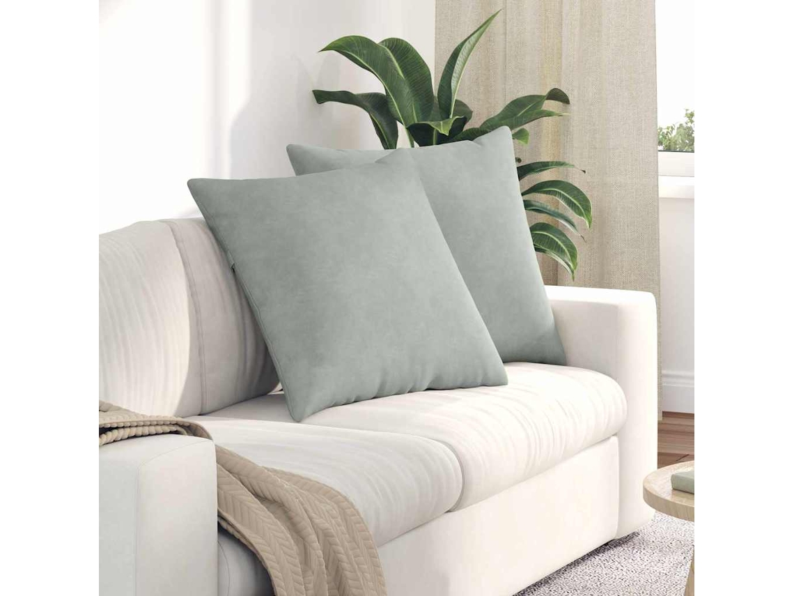 Vidaxl Travesseiros De Sofá 2 Pcs Cinzento-claro 80 X 80 Cm
